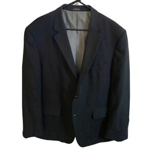 Pronto Uomo Black Wool Blend Suit Jacket Size 48R